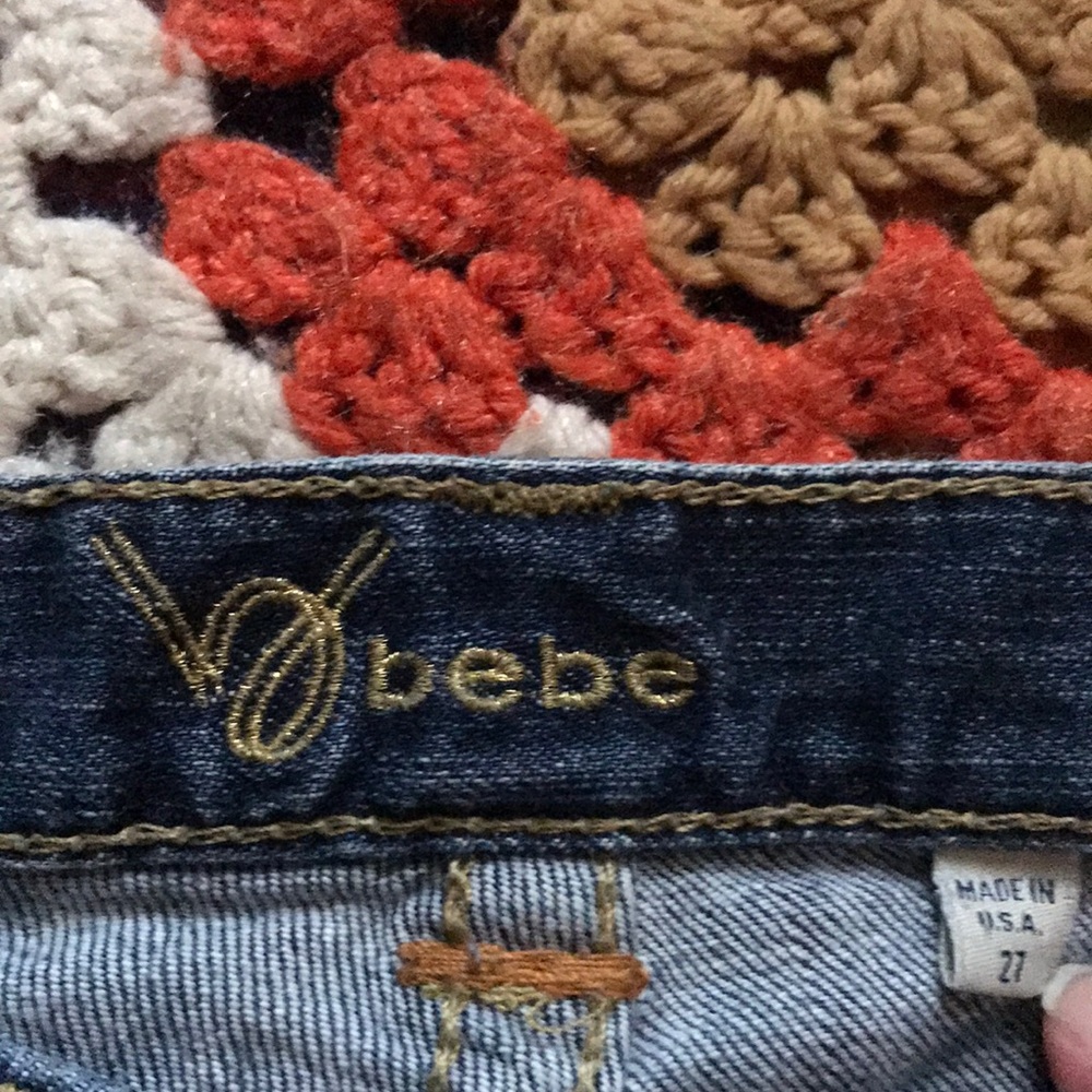 BEBE DENIM MID WASH BOOTCUT JEANS